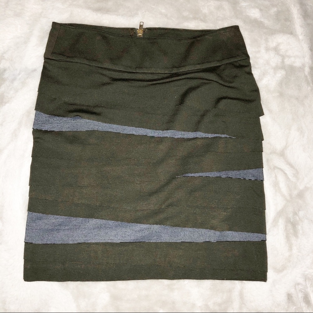 Aryn K. Skirt Olive Green & Grey Mini Trendy Fit